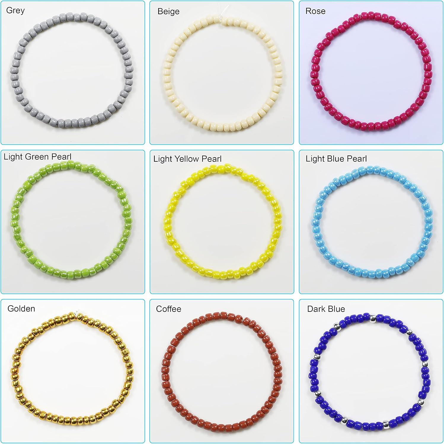 Opaque Royal Blue Color 4Mm Glass Seed Beads about 1400Pcs in Box 6/0 Glass Craf