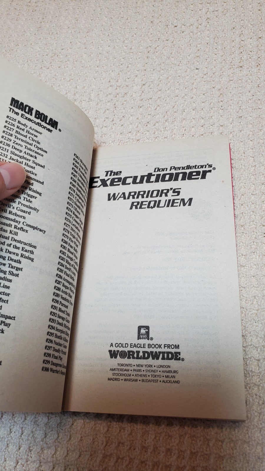 The Executioner: Warrior’s Requiem By Don Pendleton Gold Eagle Adventure 2003