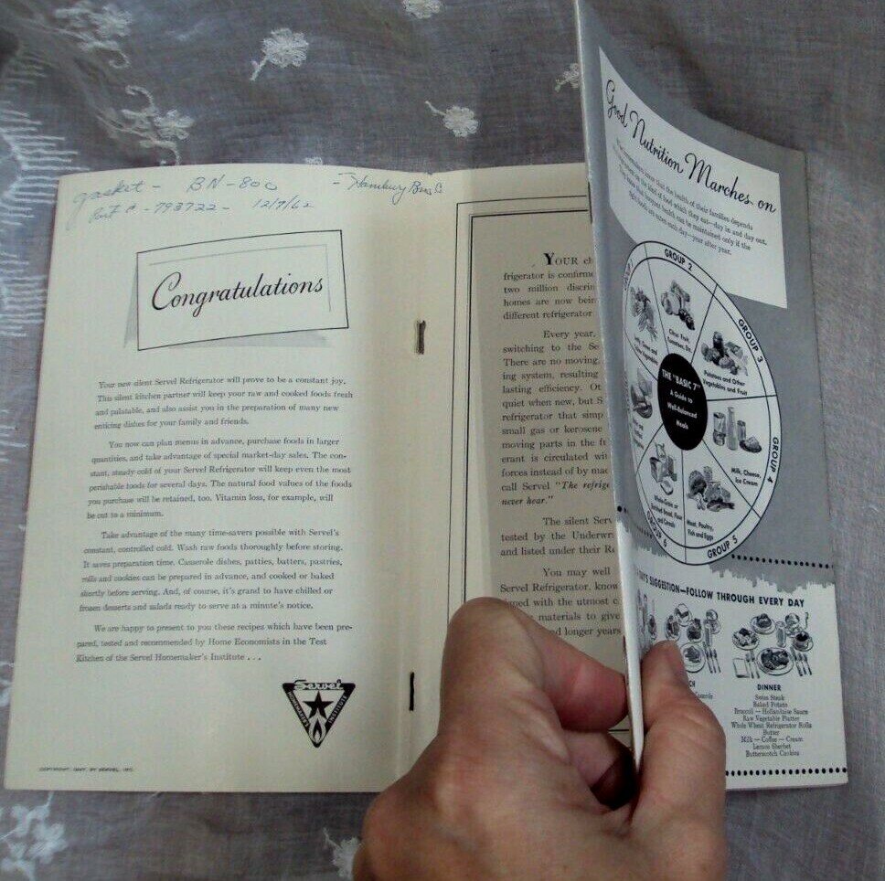 Making the Most of Your SERVEL Refrigerator ~ Instruction Manual / Recipe Book ~