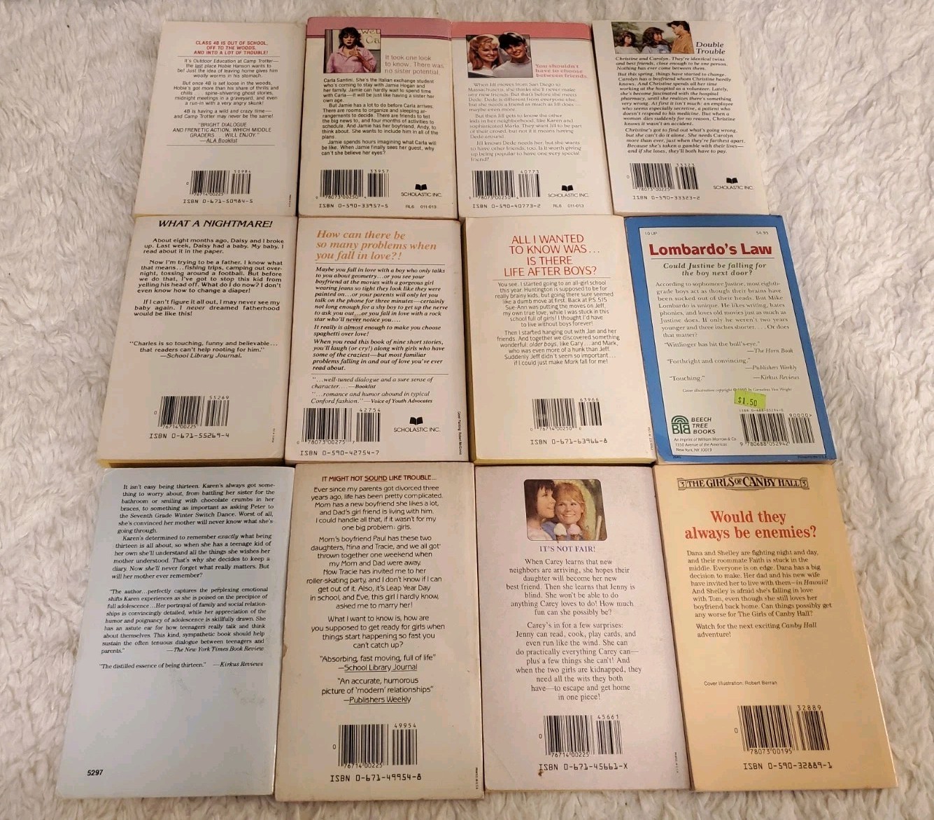 YOUNG ADULT Female Interest 12 PAPERBACK BOOK Lot Retro 80s JEANNETTE EYERLY
