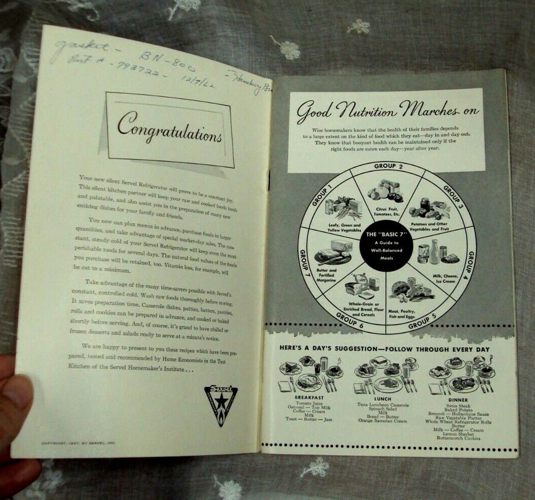 Making the Most of Your SERVEL Refrigerator ~ Instruction Manual / Recipe Book ~