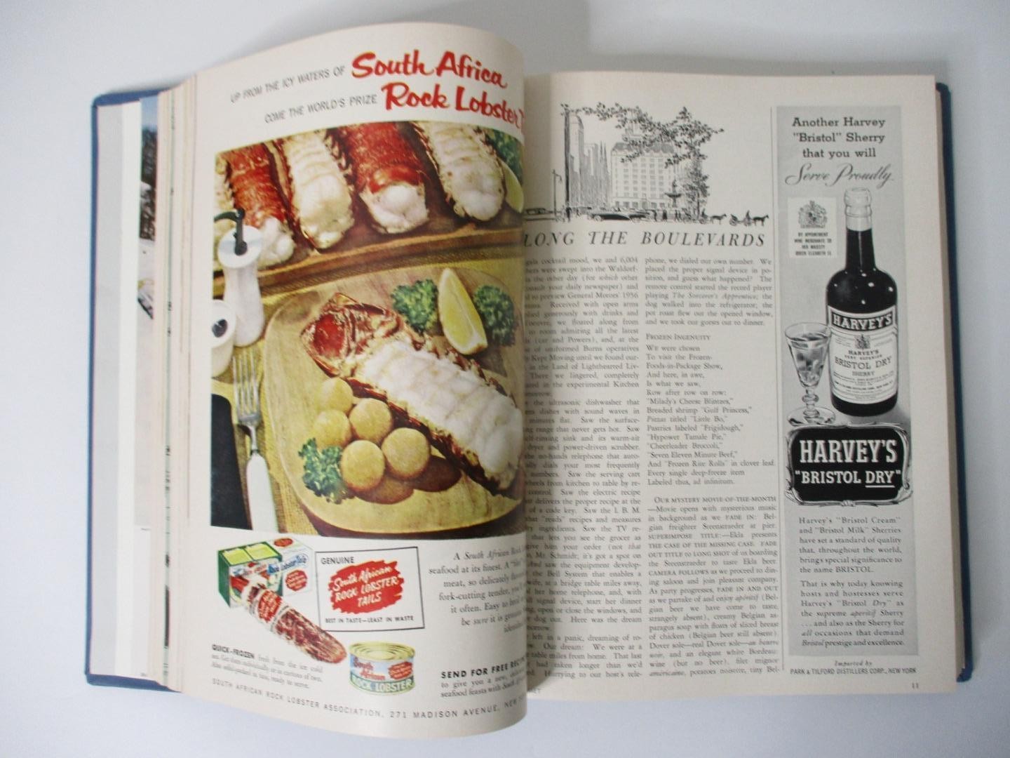 GOURMET, The Magazine of Good Living; Vol. 16 – 1956 – 12 Issues in a Hardcover