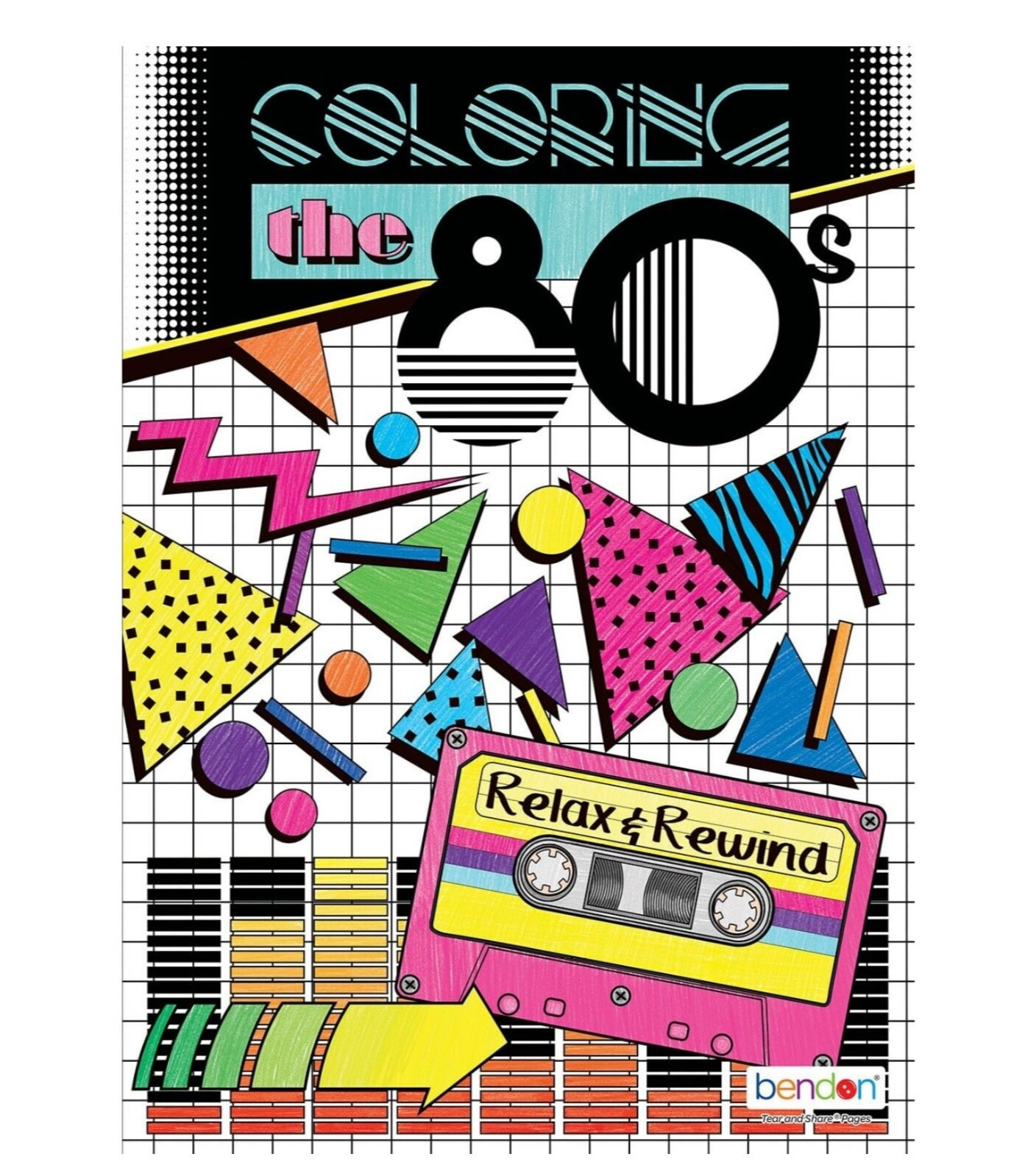 📻 Bendon 16929 Coloring the 80’s Advanced Adult Book VG 38 Pix HipHop FreeShip