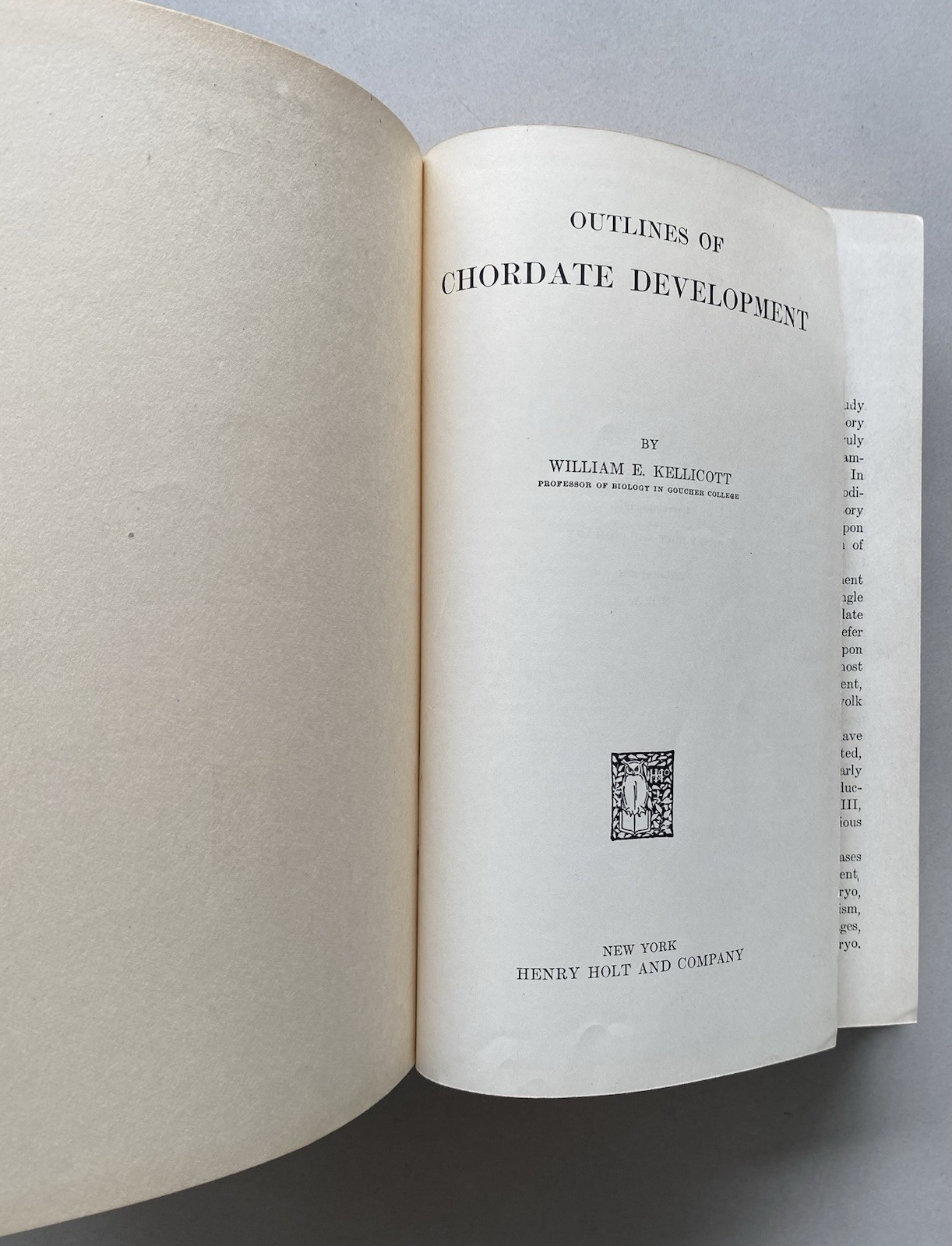 Outlines of Chordate Development by William Kellicott (1934 Hardcover)