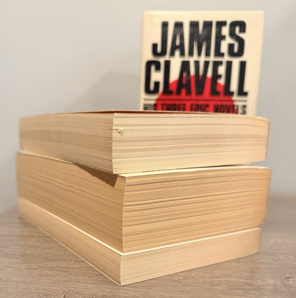 Vtg 1980 James Clavell Three Epic Novels Box Set Shogun Tai-Pan King Rat Case