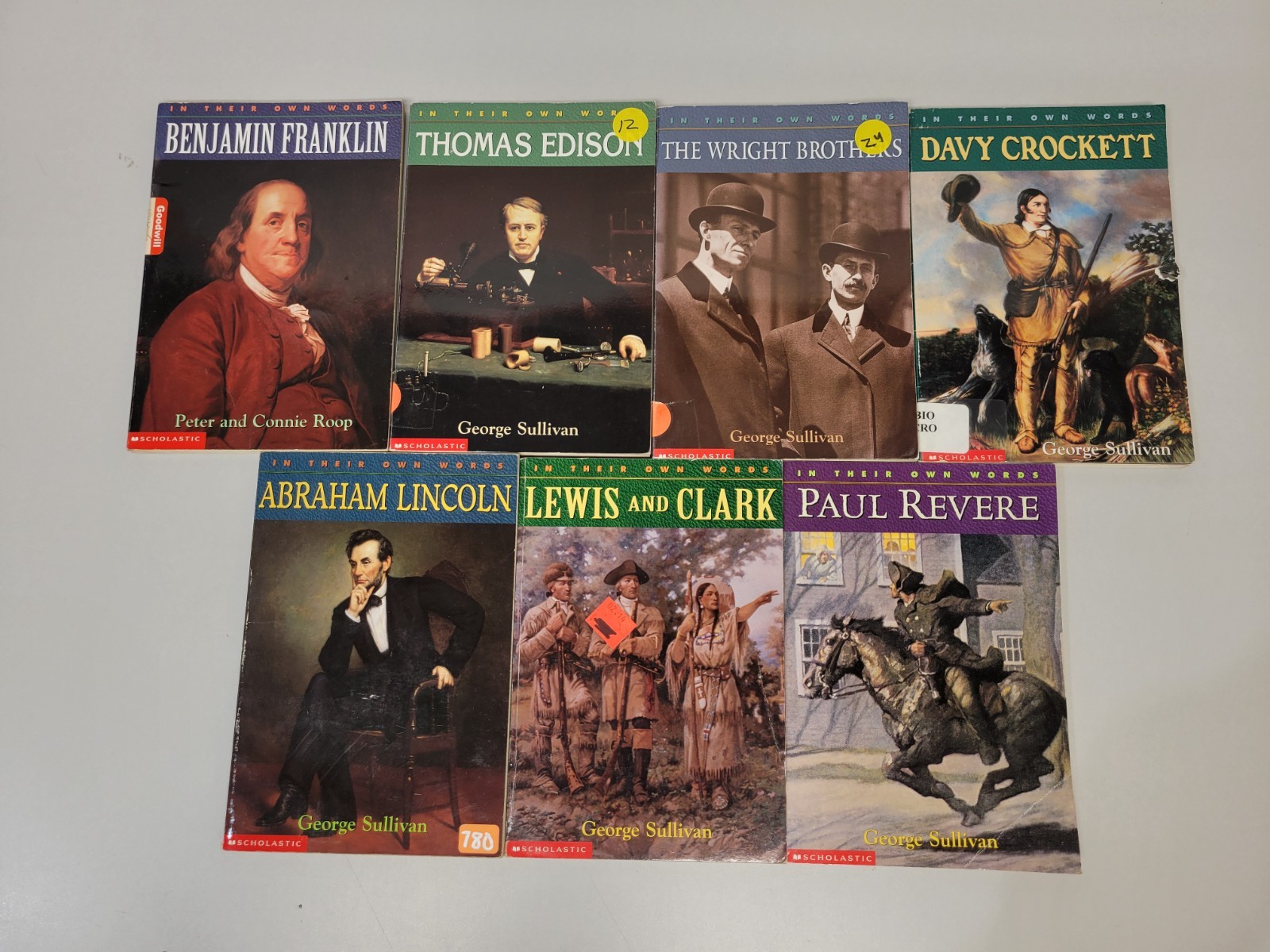 Lot of 7 In Their Own Words Paperback Books Scholastic Reference Biographies