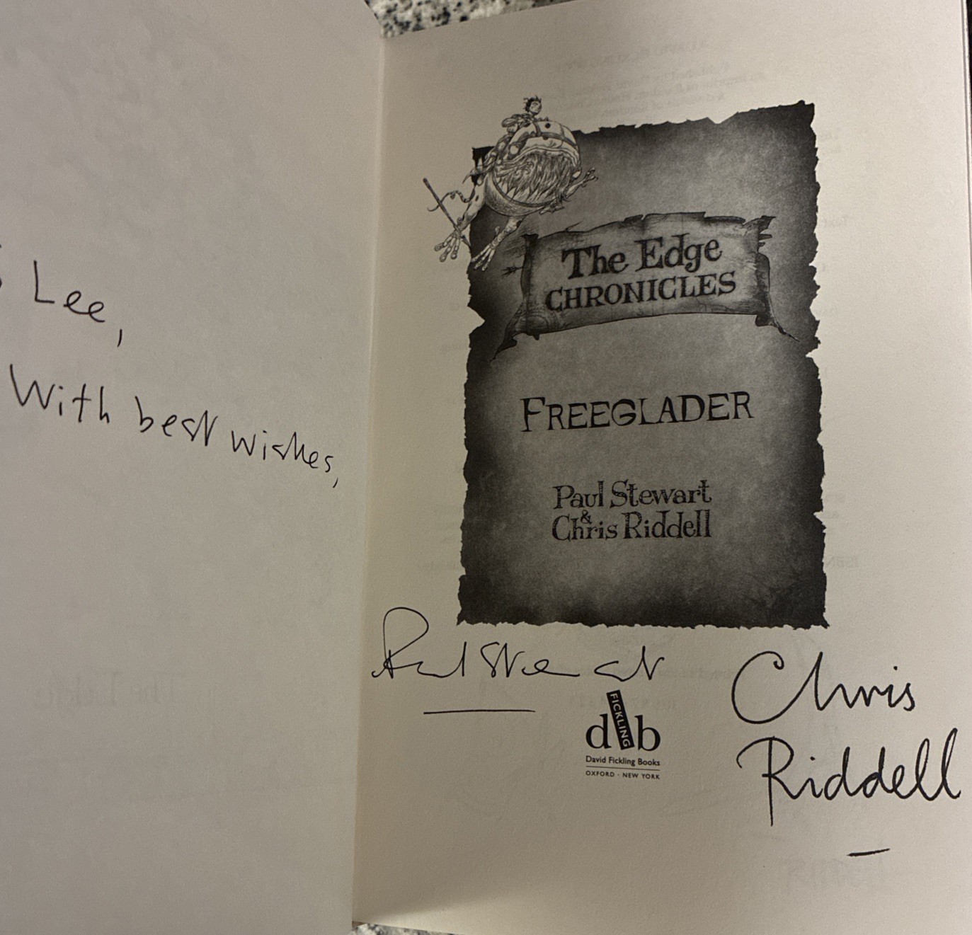 Chris Riddell SIGNED ORIGINAL SKETCH DRAWING The Edge Chronicles Freeglader OOAK