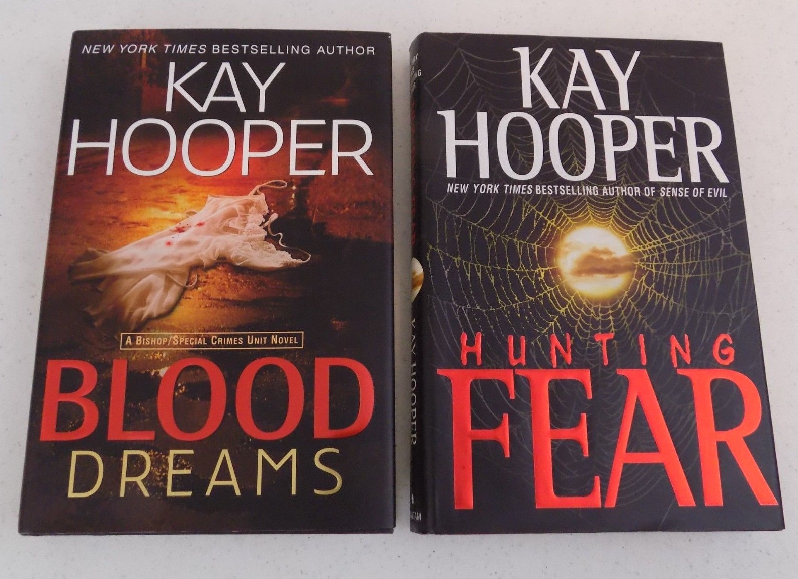 Lot Of 2~Kay Hooper Hardcovers ~ Thriller~Mystery – Blood Dreams – Hunting Fear