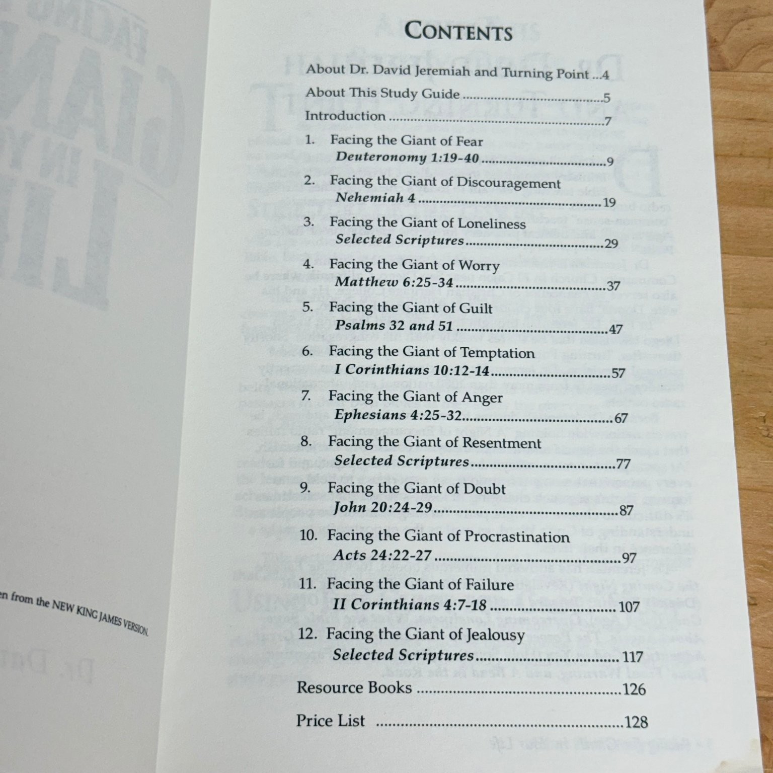Facing the Giants in Your Life Dr. David Jeremiah 2001 Study Guide Turning Point