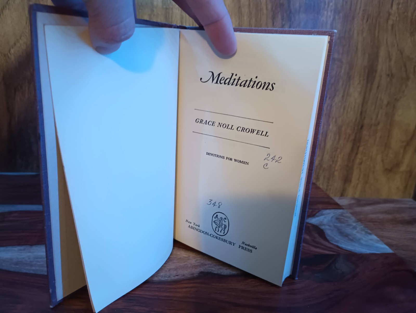 Meditations Grace Noll Crowell HC Abingdon Press Christian Devotional Ex‑Library