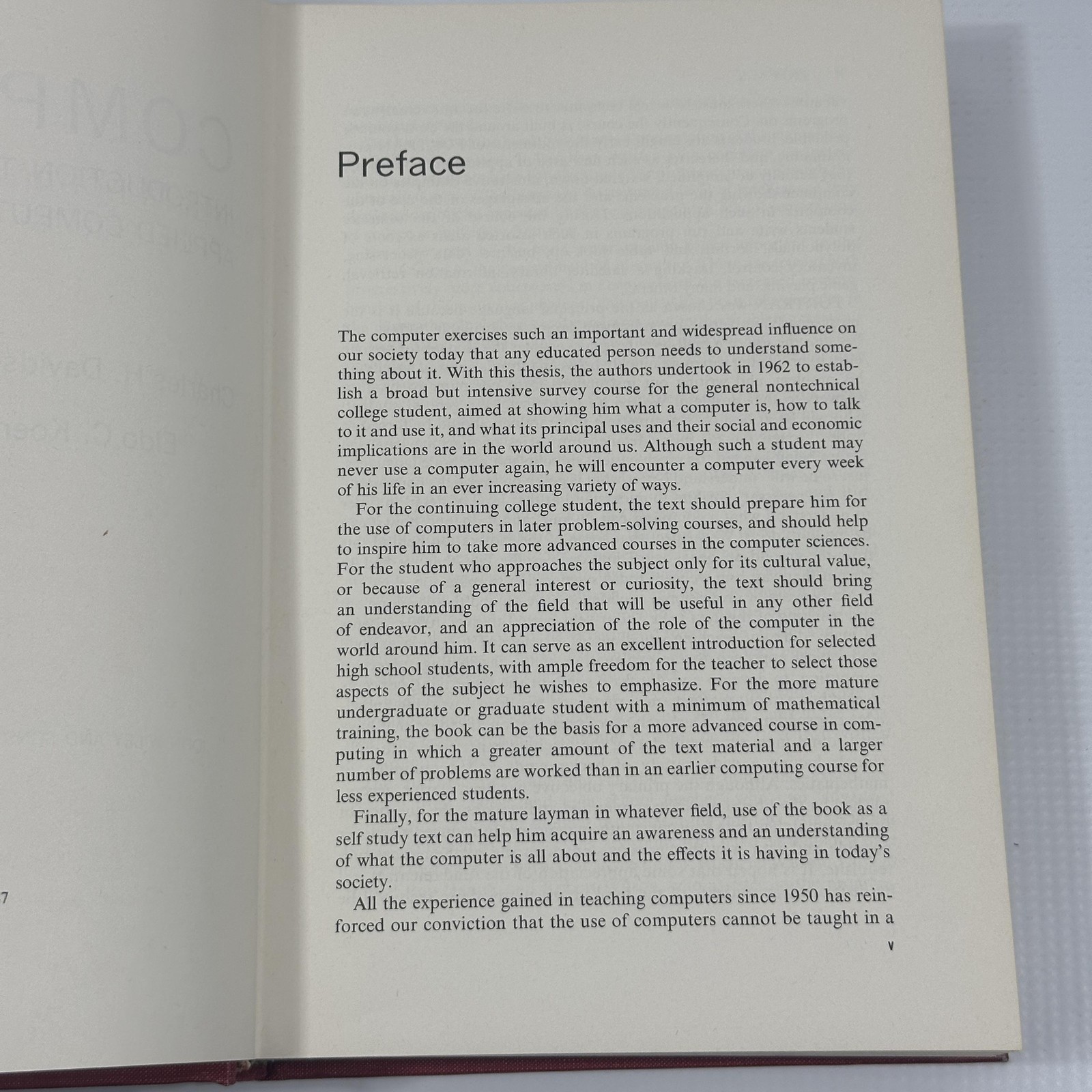 Vintage 1967 Computers Introduction to Computing Concepts HC Wiley Davidson