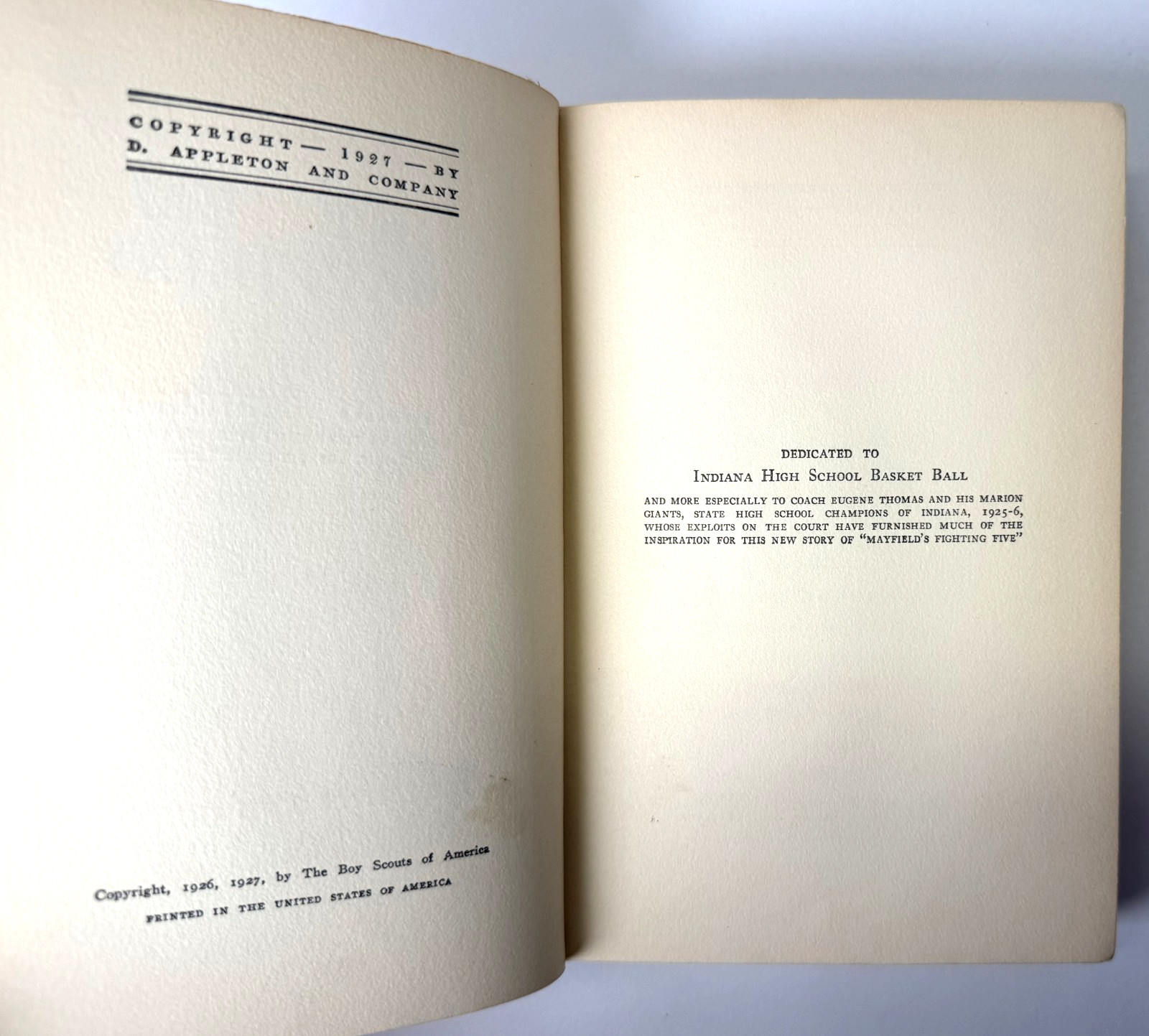 Get ‘Em, Mayfield, Harold M Sherman 1927 D. Appleton 1st edition – Basketball
