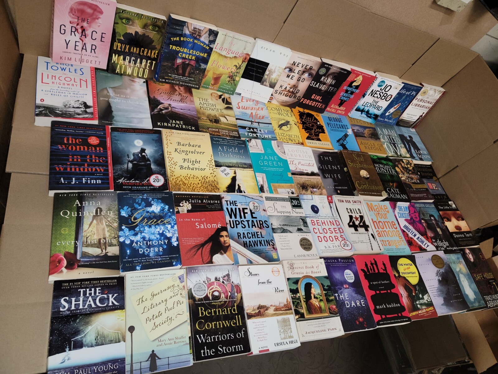 Lot of 20 Large Trade Literature Fiction Paperback BestSeller UNSORTED Mix Books