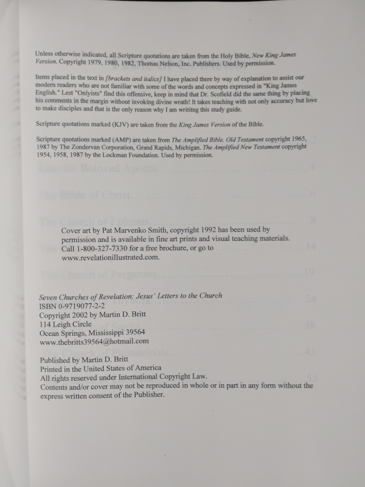 SEVEN CHURCHES OF REVELATION: JESUS’ LETTERS TO THE CHURCH (2002 TPB)