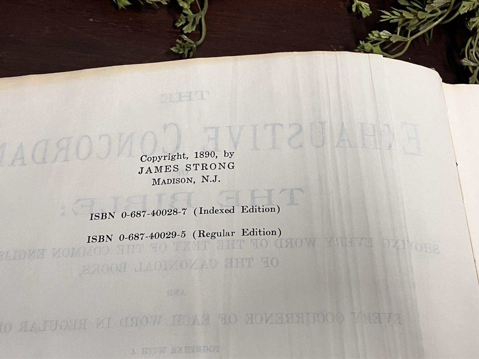 Strong’s Exhaustive Concordance of the Bible Hardcover 1975 ABINGDON