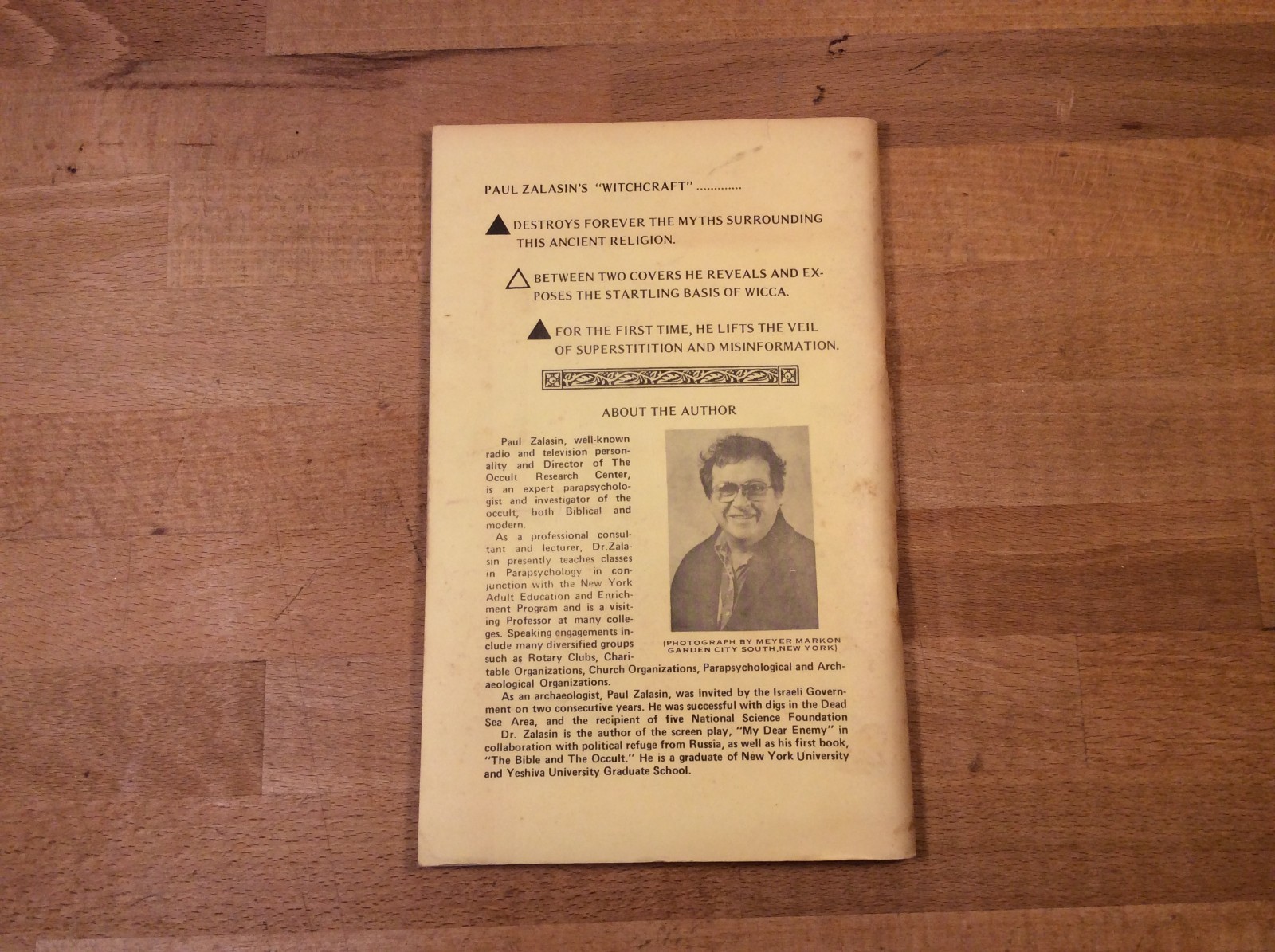 Witchcraft: History, Philosophy, Rituals, Paul Zalasin, 1979 Paperback, 5th Ed.
