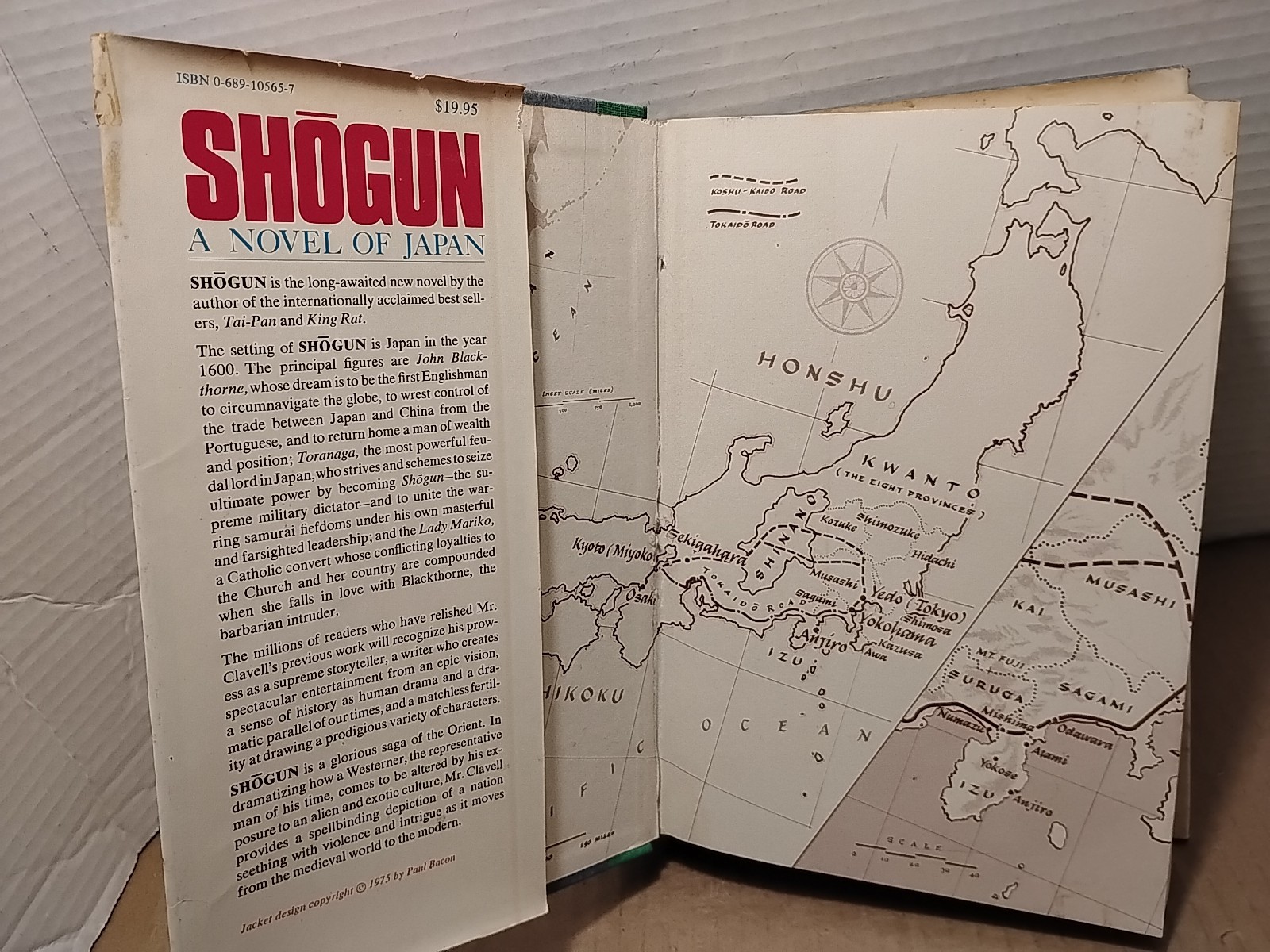 SHOGUN by JAMES CLAVELL – 1975 – 1st Edition 16th Printing Hardcover w/ DJ