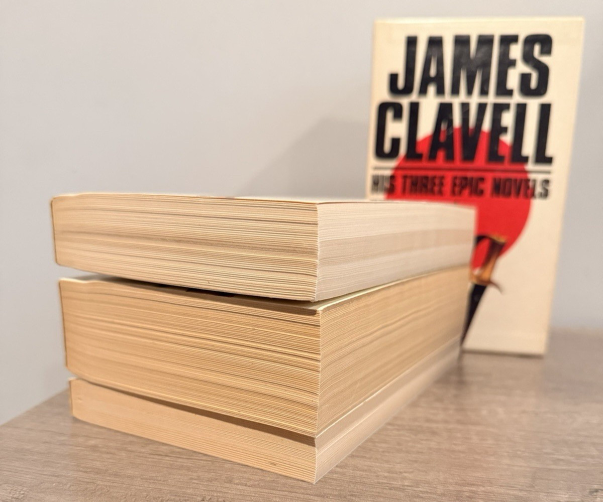 Vtg 1980 James Clavell Three Epic Novels Box Set Shogun Tai-Pan King Rat Case