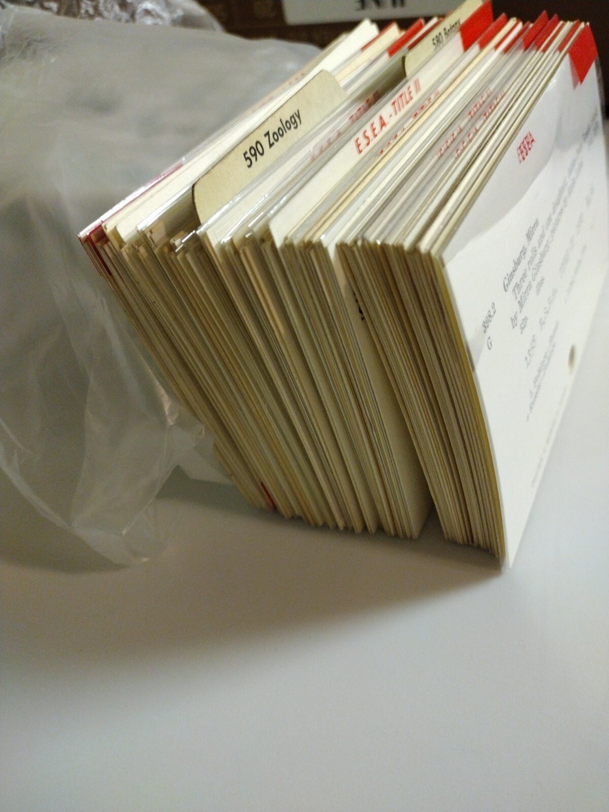 Vtg Library Book Catalogue Cards Random Subjects Media print Stack of 140