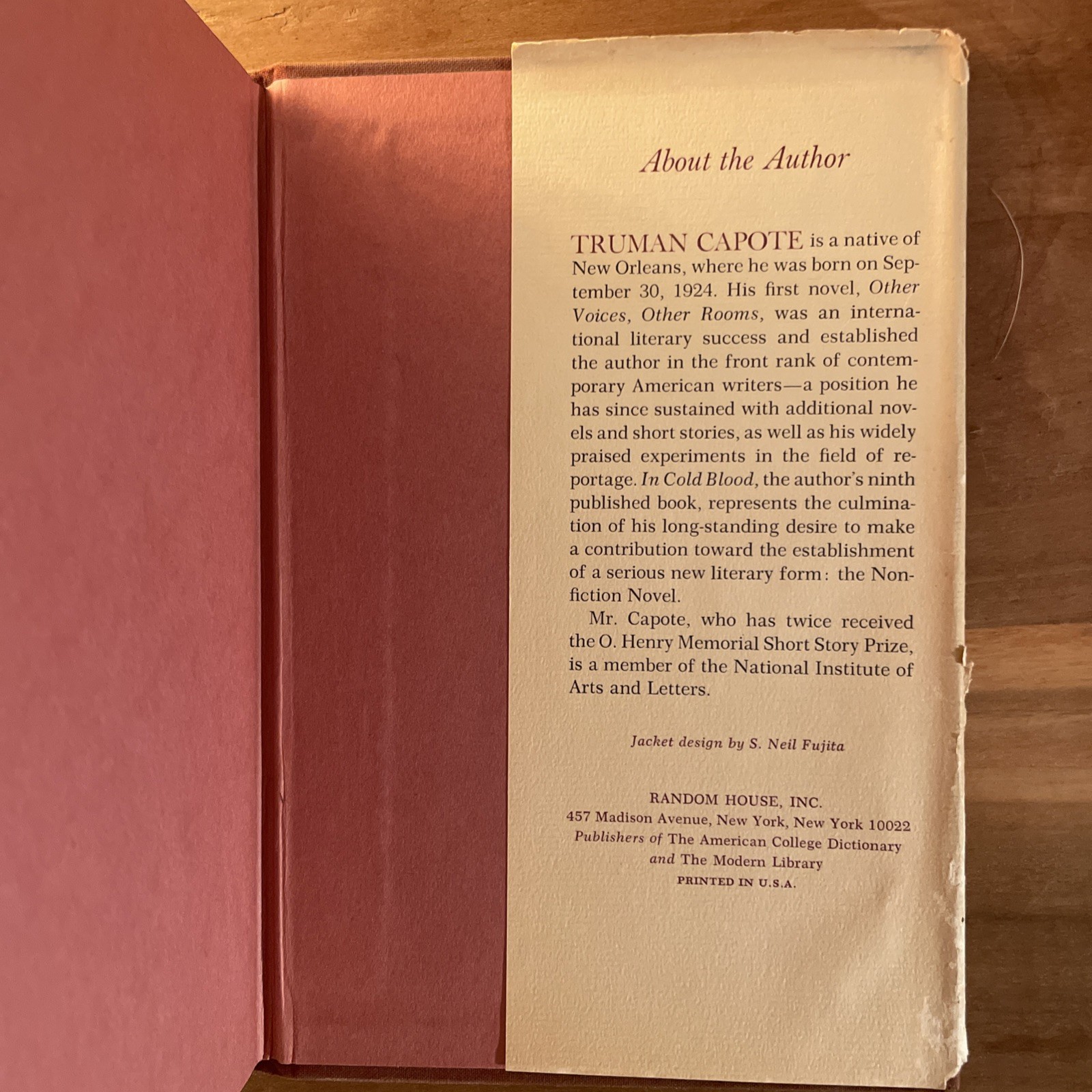 In Cold Blood by Truman Capote, TRUE FIRST EDITION, FIRST PRINTING, DJ Fair