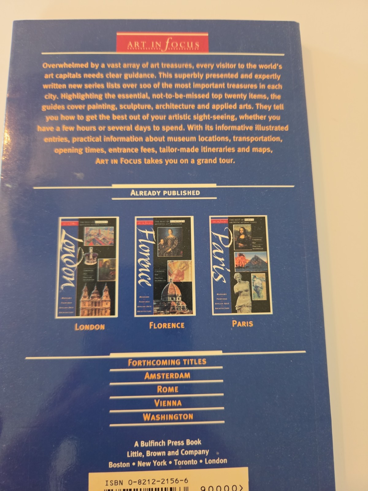 New York (Art in Focus) by Anna Gendel 1995 Bulfinch Press Art Travel Guide)