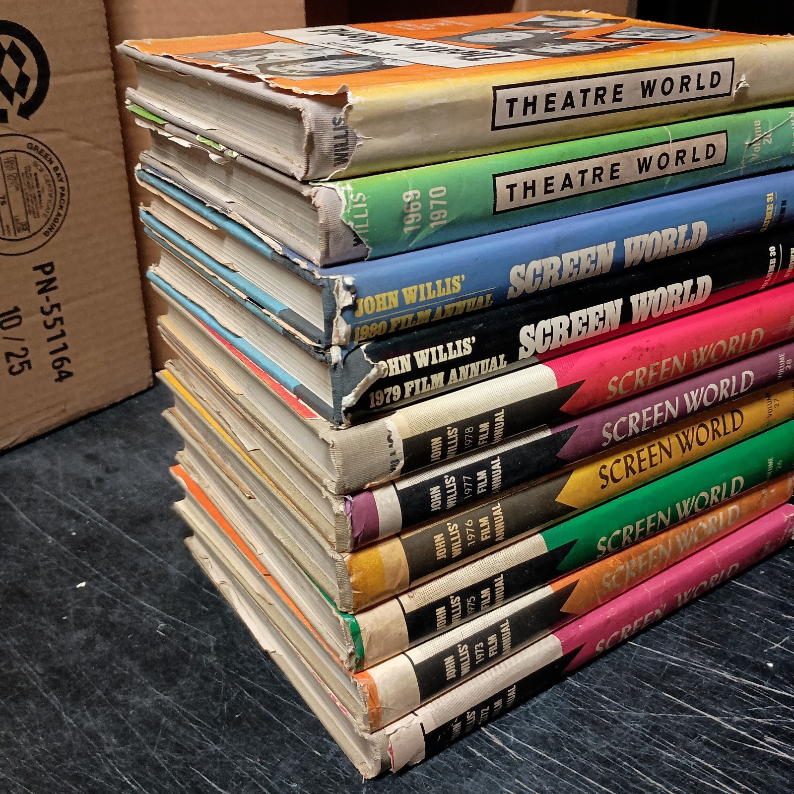 Screen & Theatre World John Willis 1970s Era (10 Book Lot) HCDJ Jackets w/ Wear