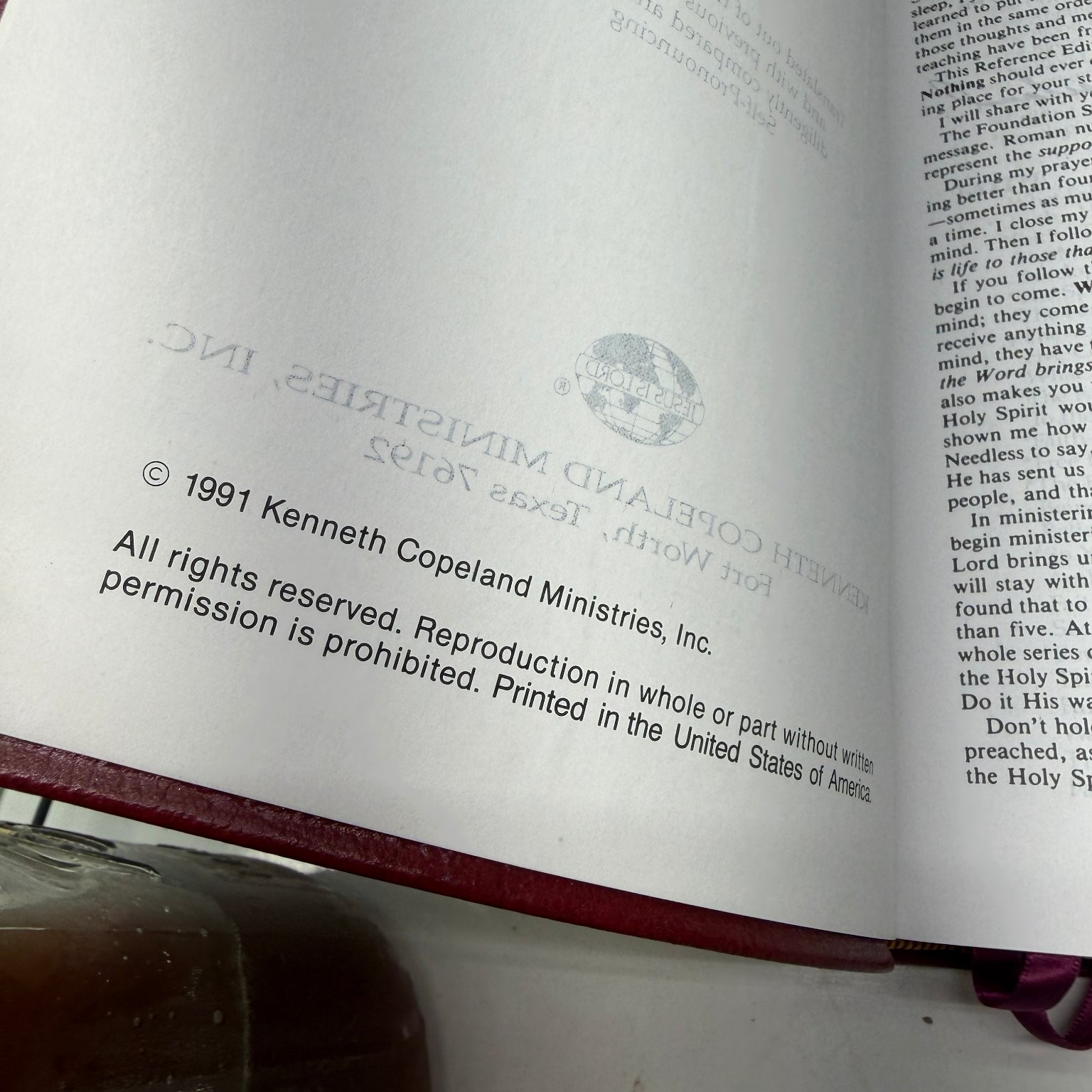 Holy Bible Kenneth Copeland Reference Edition KJV 1991 Red Letter Genuine