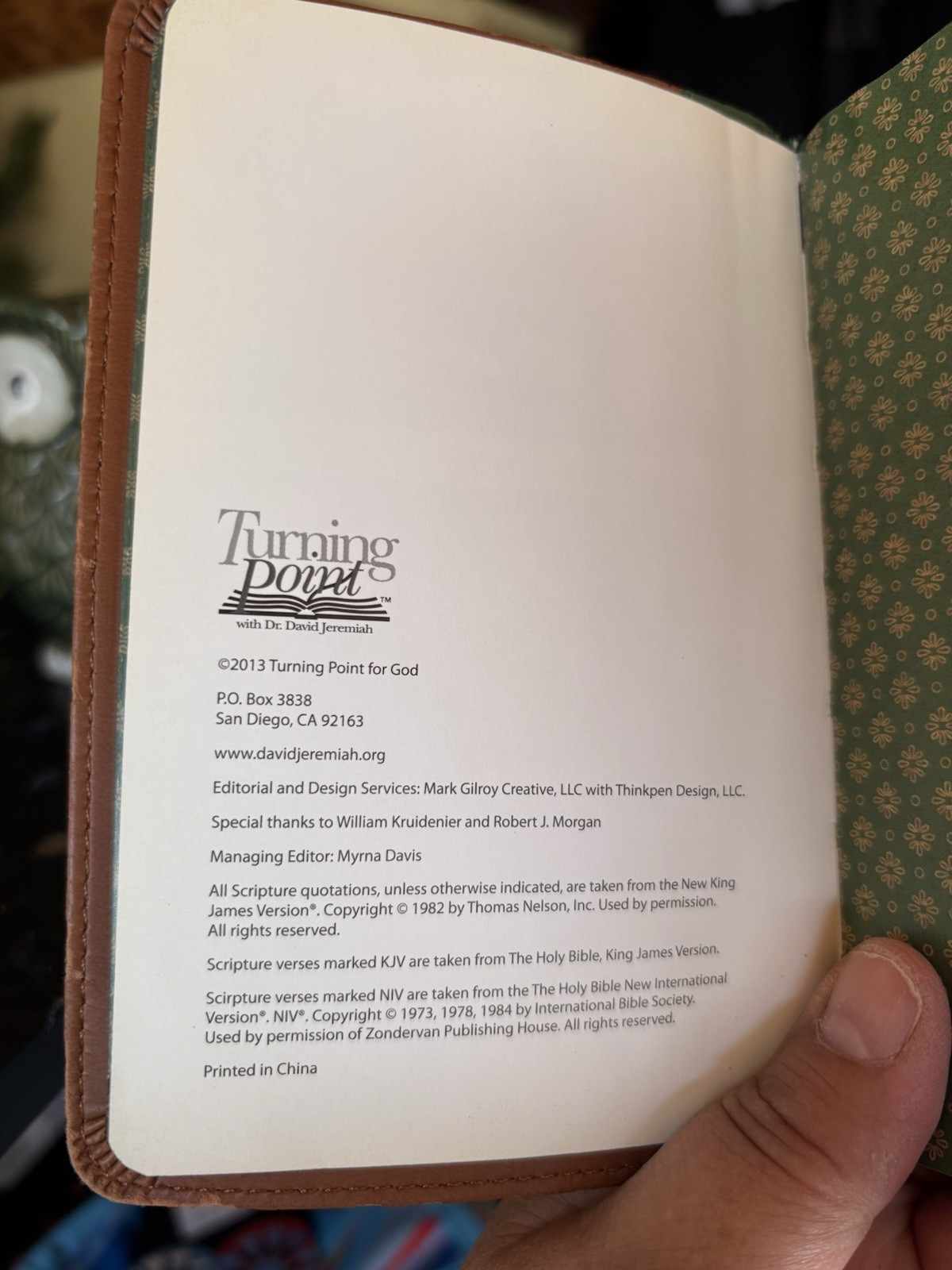 David Jeremiah Destination: Your Journey With God Leather Bound Hardcover 2013