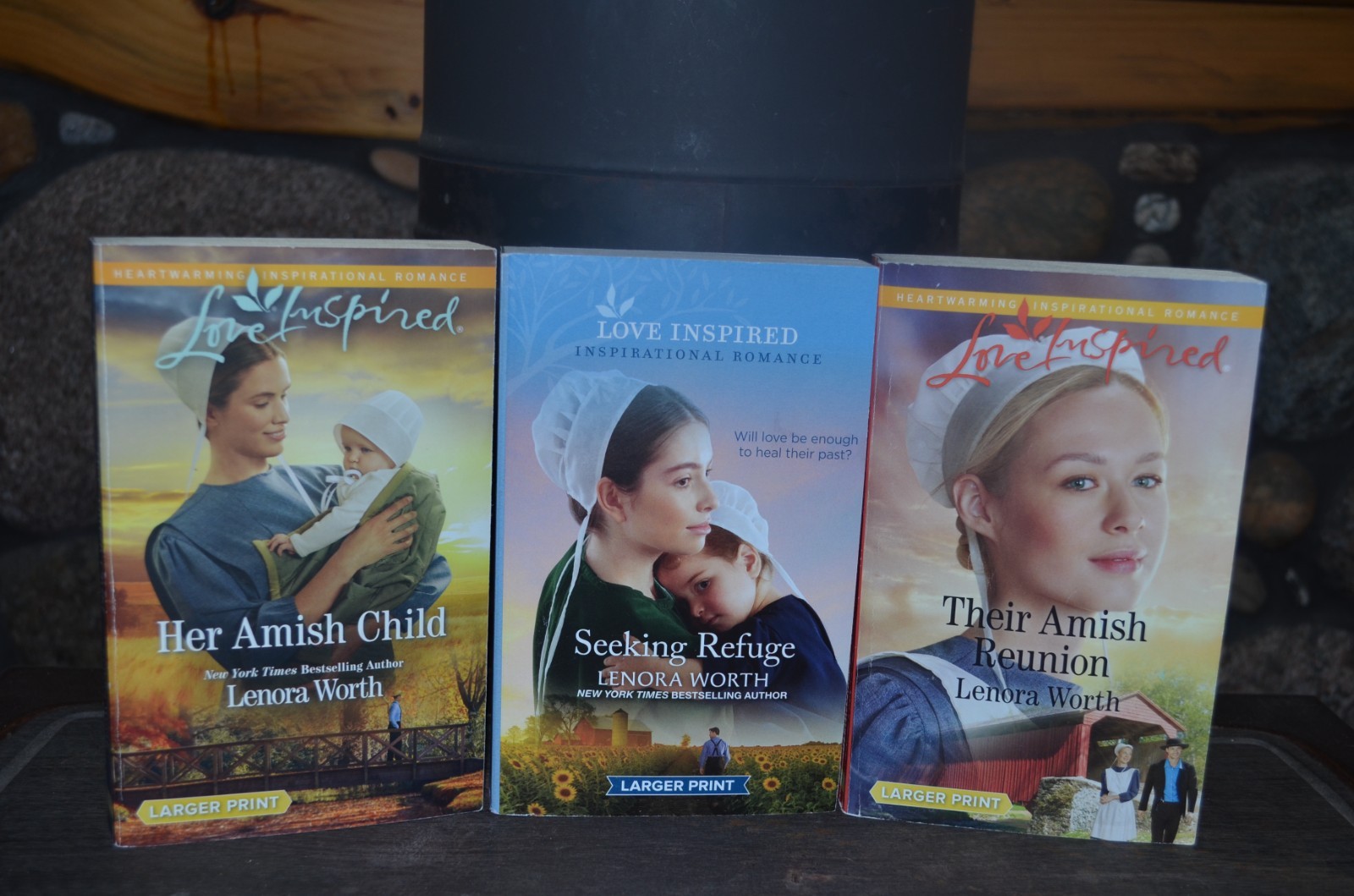 LOT 3 AMISH LOVE INSPIRED INSPIRATIONAL ROMANCE BOOKS BY LENORA WORTH P.B.