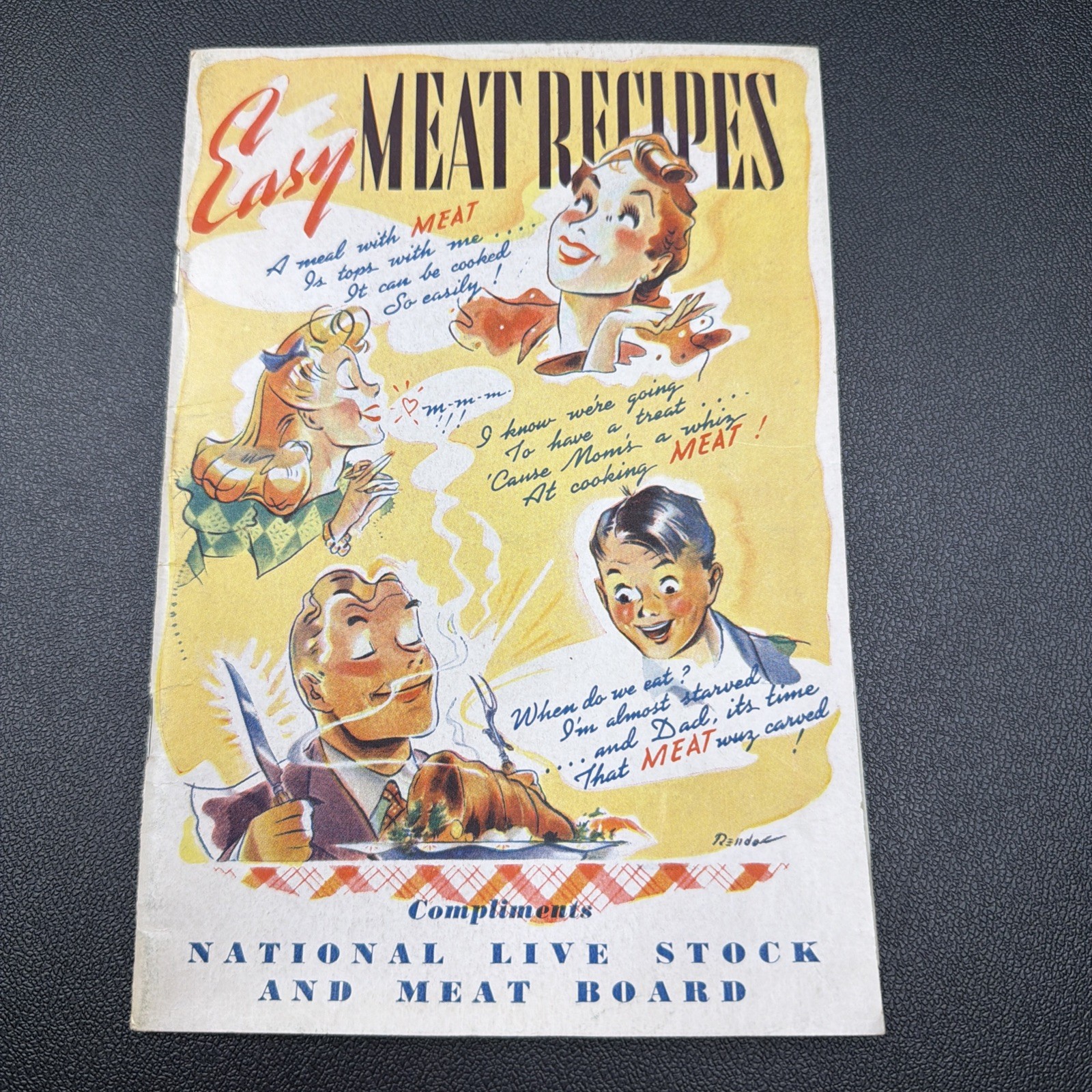 Vintage “Easy Meat Recipes” Cookbook 1940’s 39 pages beef pork lamb