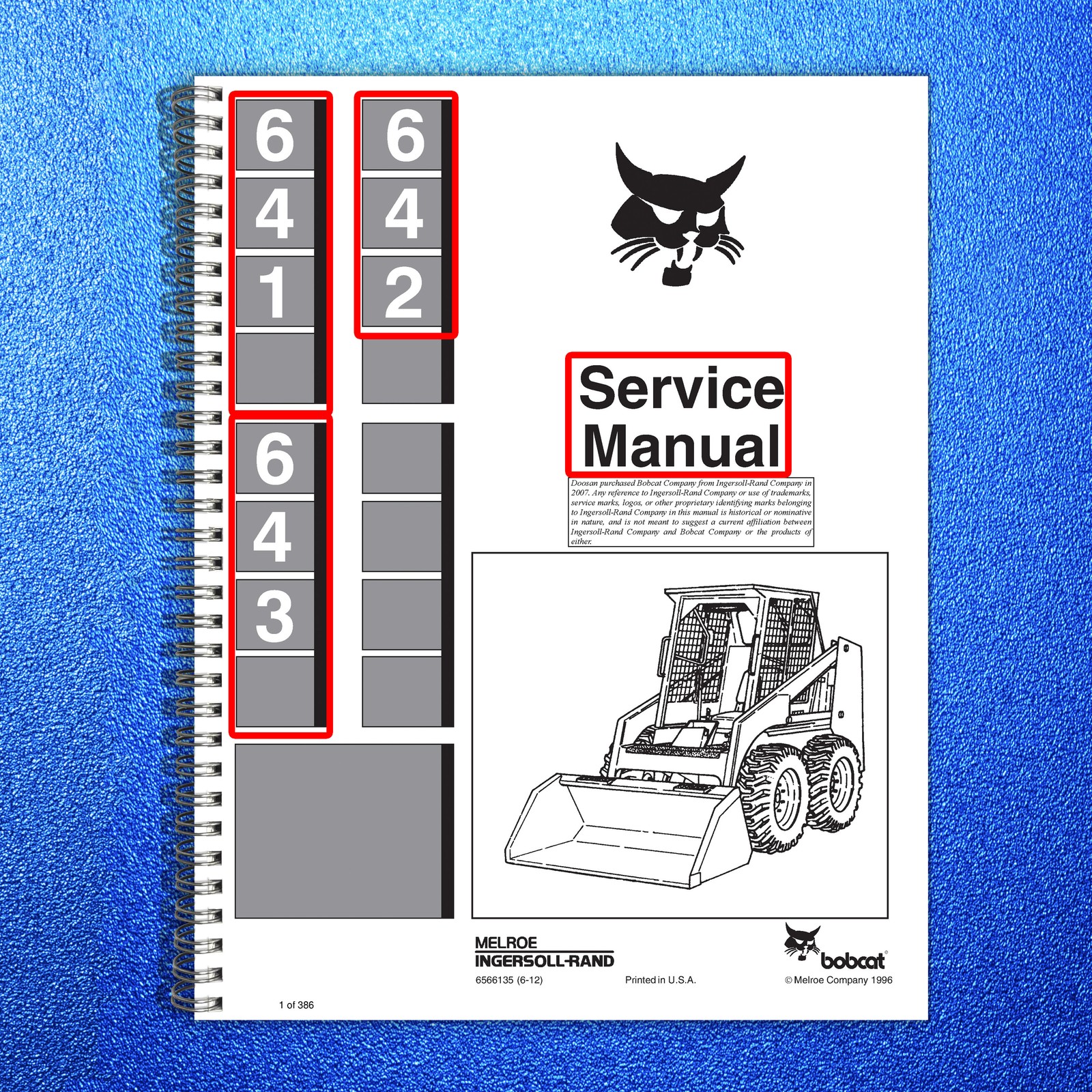 BOBCAT 641 642 643 H Series Skid Steer Loader Service Manual 1996, FOLDOUTS