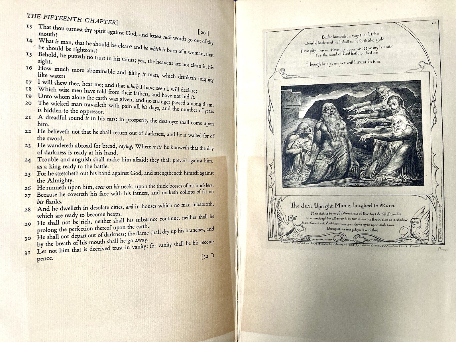 WILLIAM BLAKE THE BOOK OF JOB 22 ENGRAVINGS LETTERPRESS 1927 ART RELIGION BIBLE