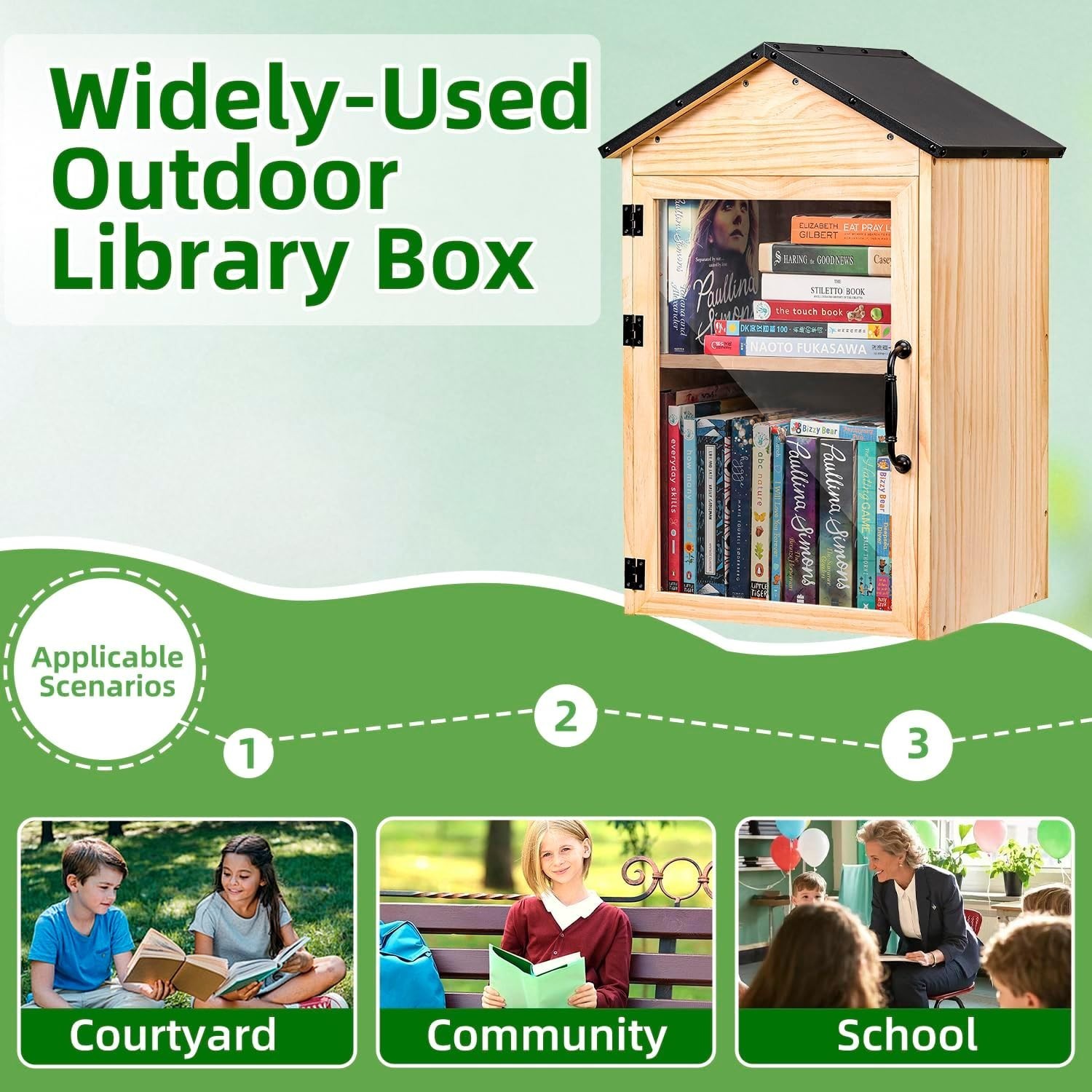 Weatherproof Little Library Box with Rust-Proof Hinges – Perfect for Neighbors