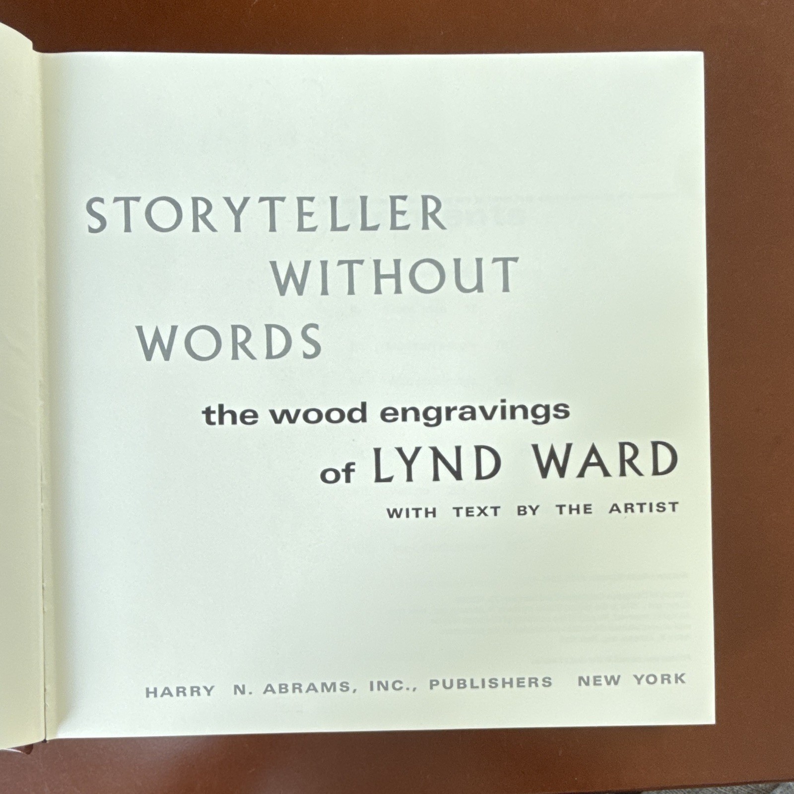 Harry N. Abrams Storyteller Without Words Lynd Ward HC Illustrated DJ 1974