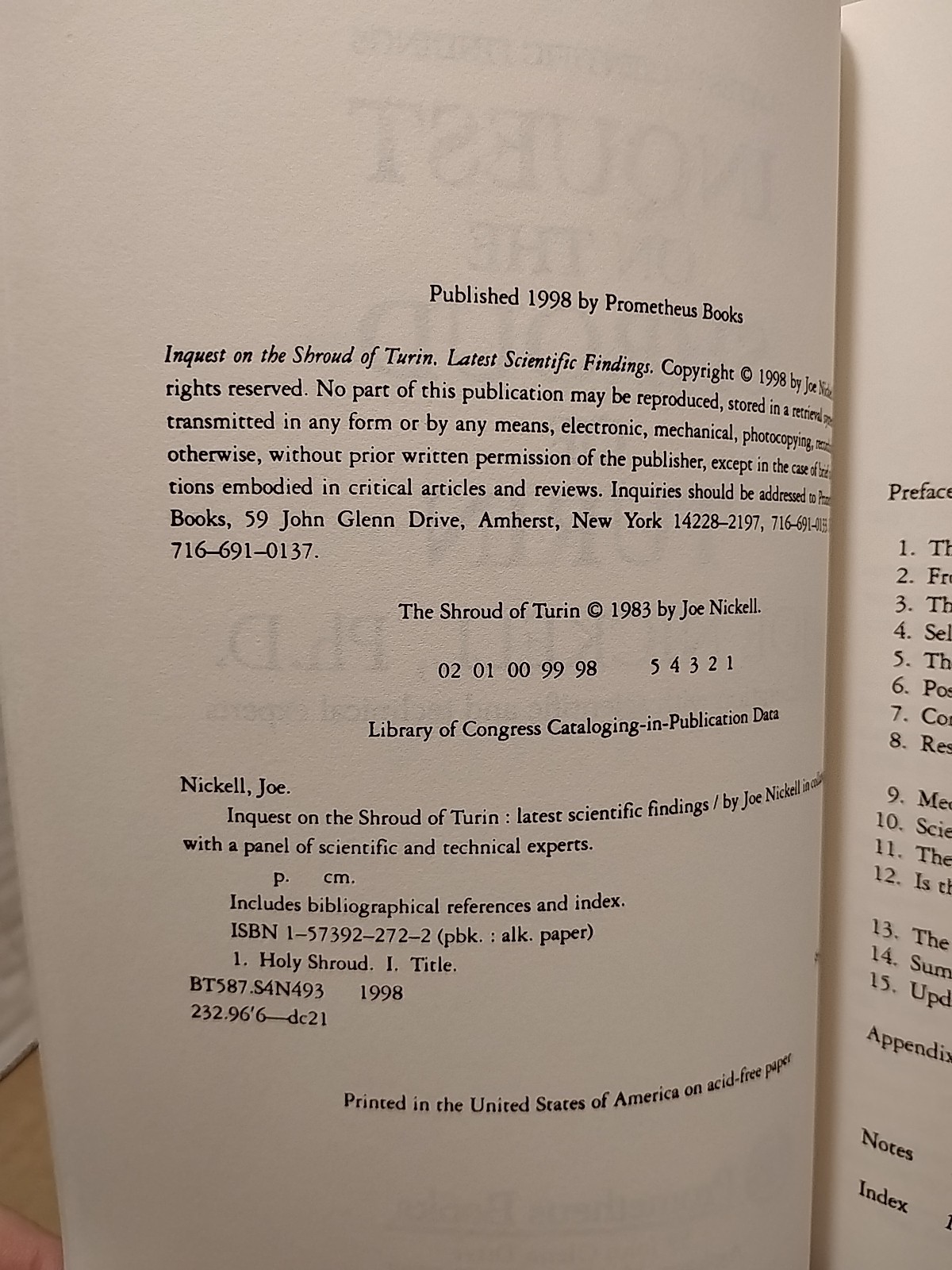 Inquest on the Shroud of Turin : Latest Scientific Findings by Joe Nickell 1998