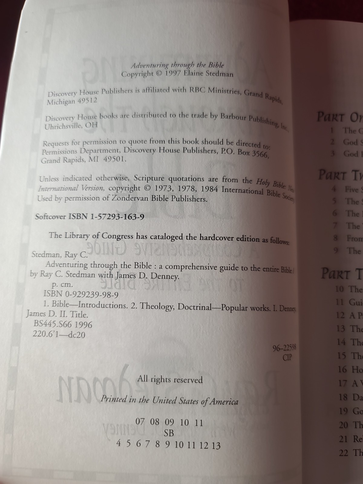 ADVENTURING THROUGH THE BIBLE: A COMPREHENSIVE GUIDE TO By Ray C. Stedman