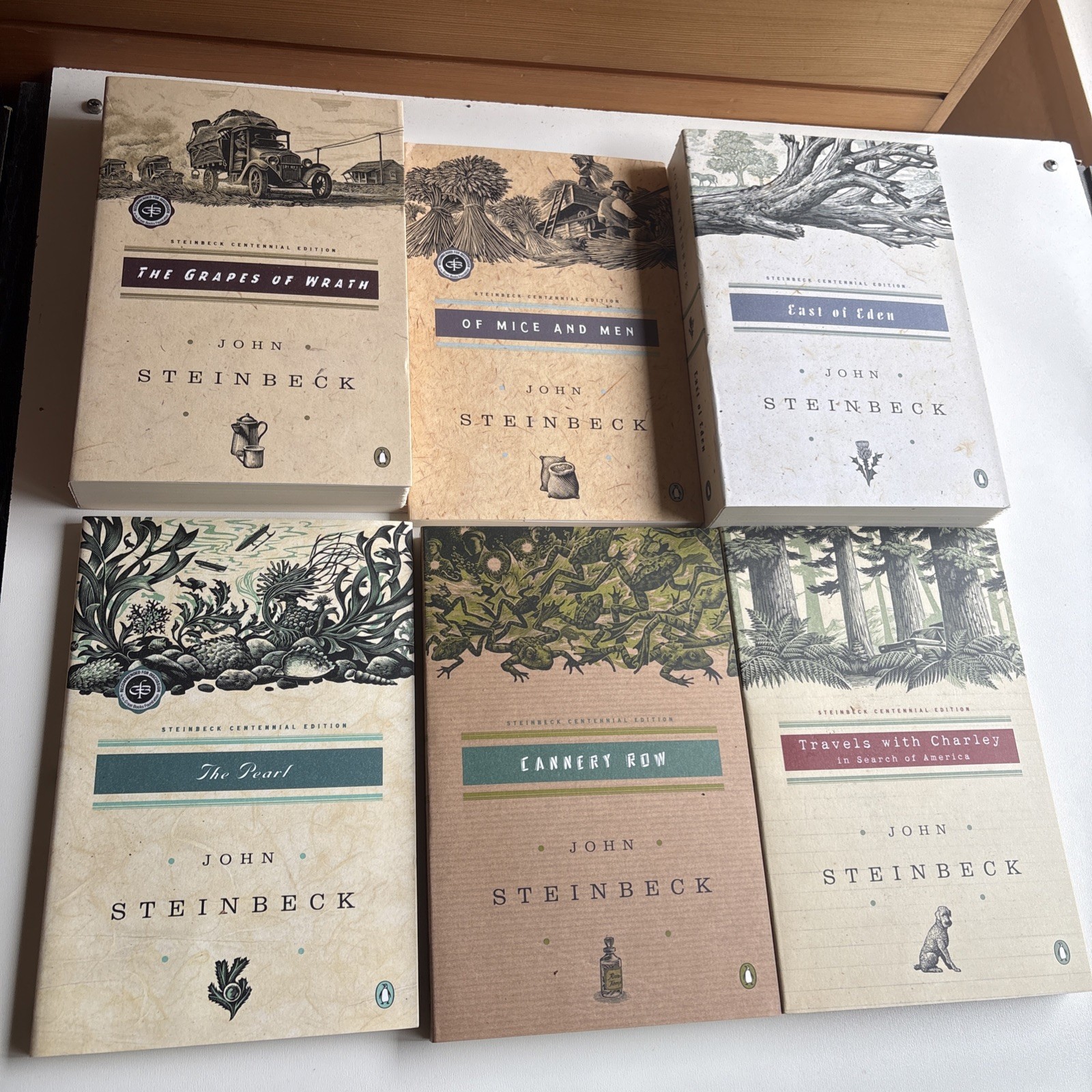 Steinbeck Centennial Editions Boxed Set PB Set of 6 Books by John Steinbeck