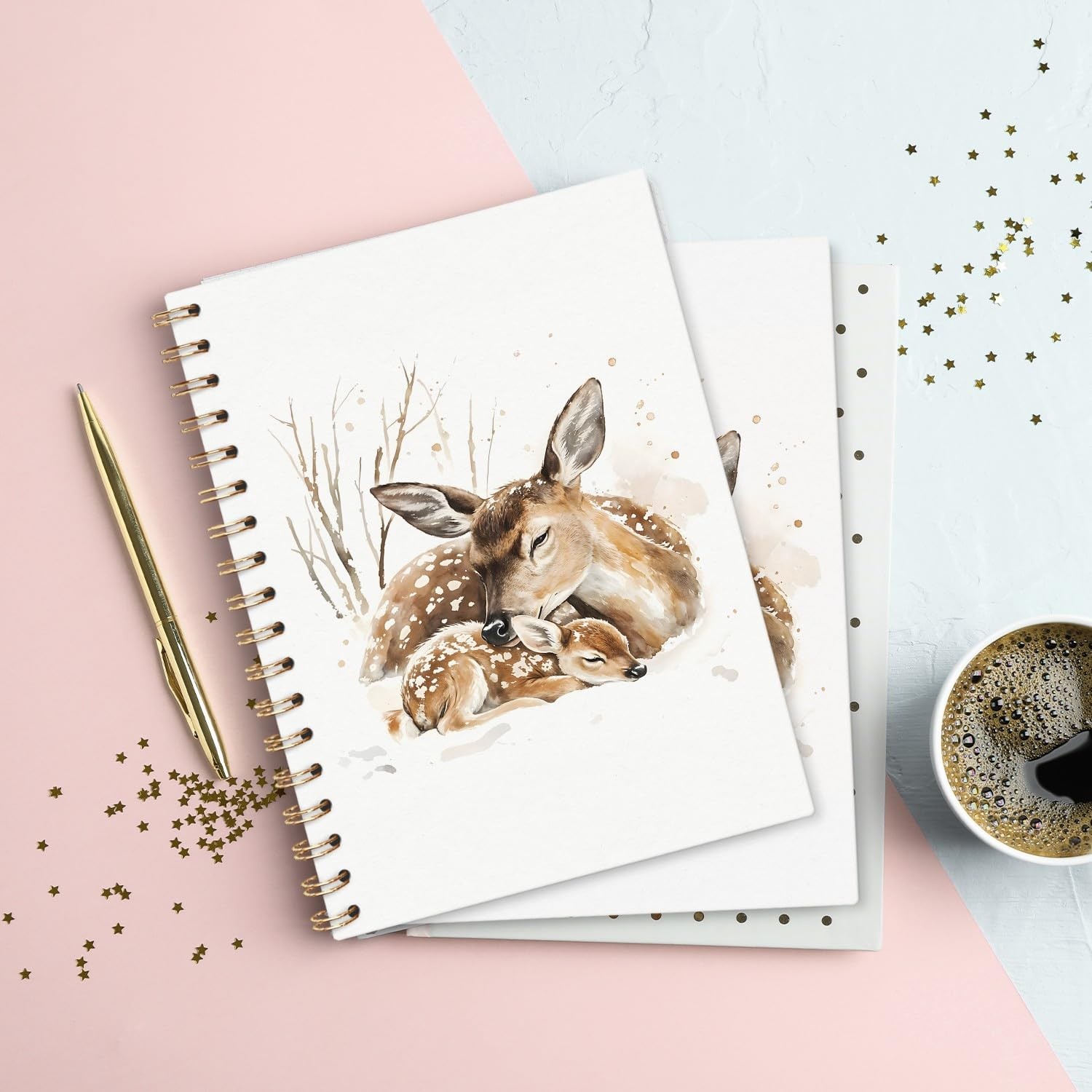 Animal Spiral Notebook, Deer Gifts for Men Journal 5.5×8.3 in