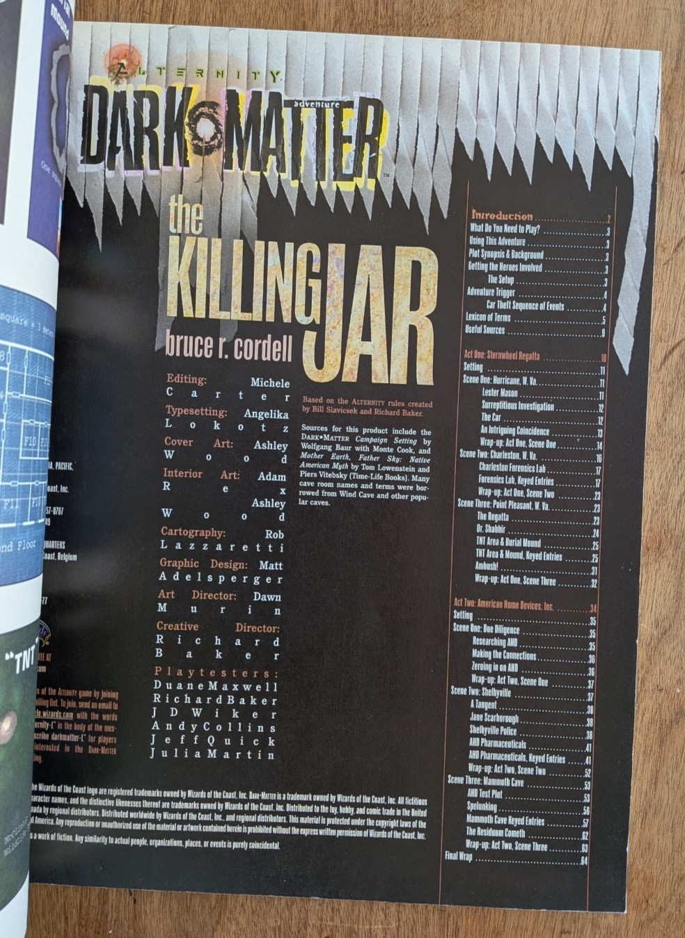 DARK MATTER: THE KILLING JAR (ALTERNITY) RPG – 1999 Wizards of the Coast