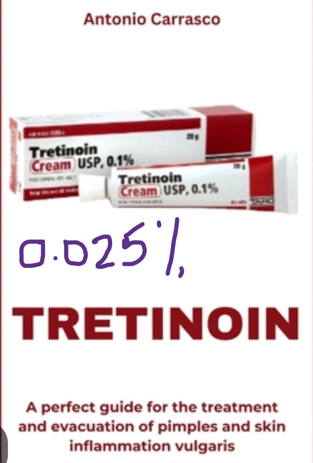 Tretinoin 0.025% by Antonio Carrasco Paperback Guide Skin Care Acne Medical