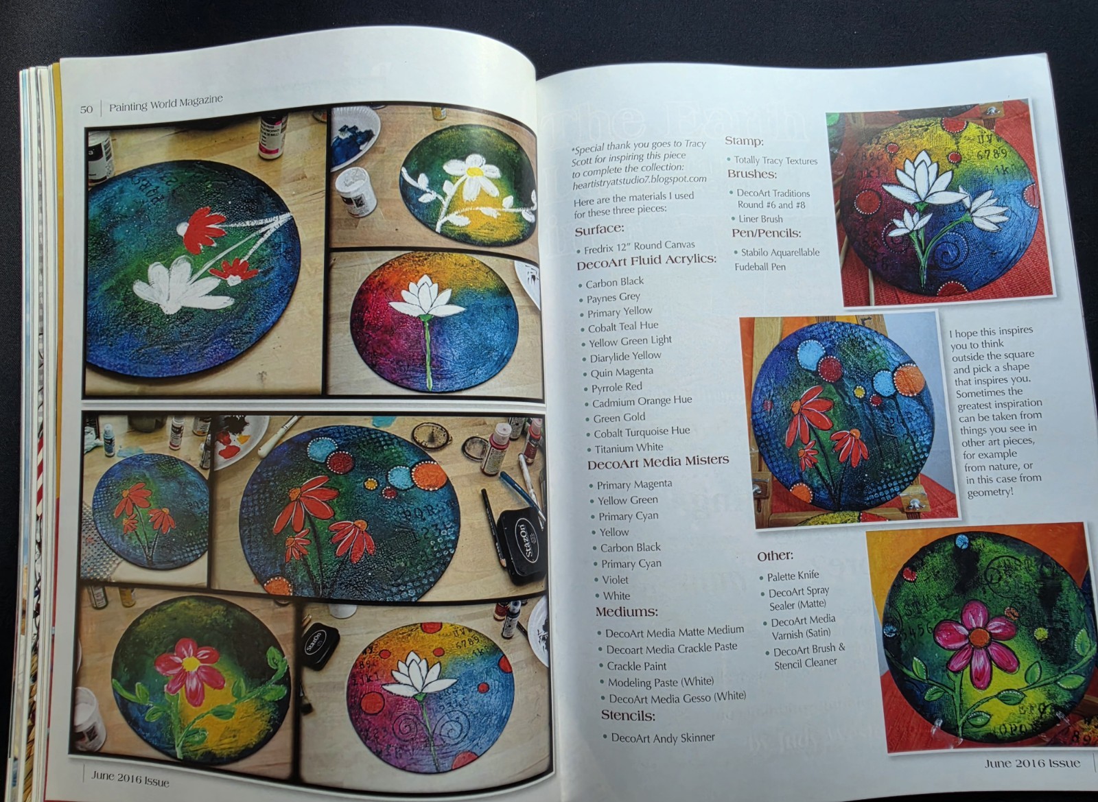 4 PAINTING WORLD MAGAZINES 2016 Decorative Tole Folk Art Mixed Media