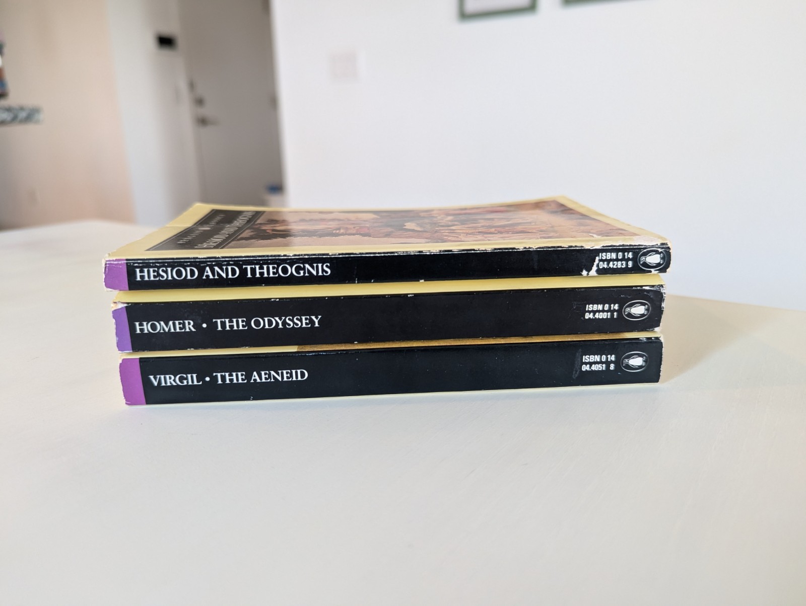 Lot of 3 Vintage Penguin Classics Books Homer Virgil Hesiod Greek Roman
