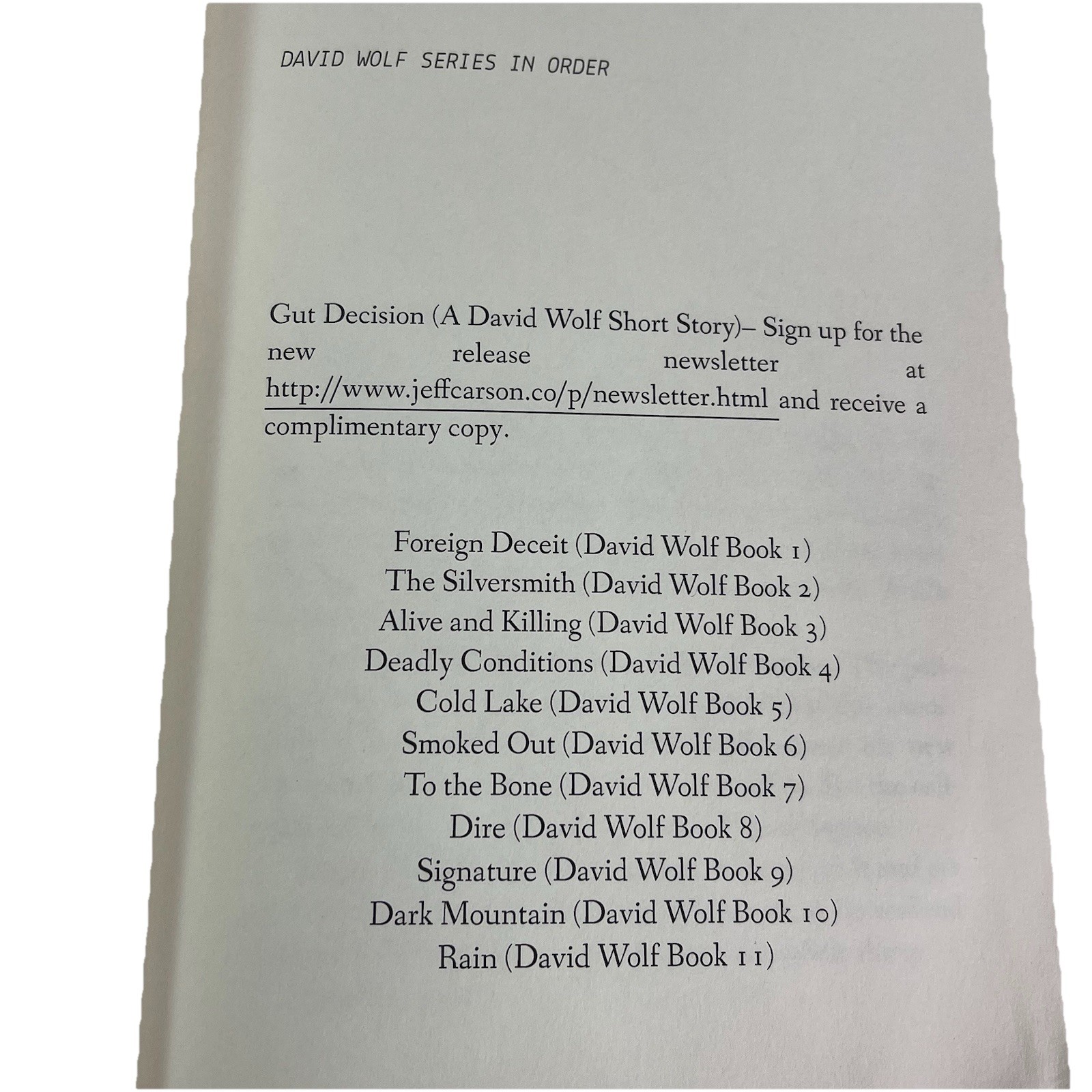 David Wolf Series Jeff Carson Lot of 6 Paperback Books 3 4 7 11 12 13